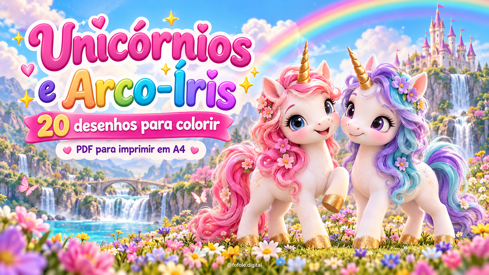 Unicórnios para colorir: 20 desenhos em PDF para imprimir
