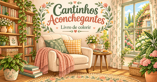 Livro de Colorir Cantinhos Aconchegantes para Imprimir