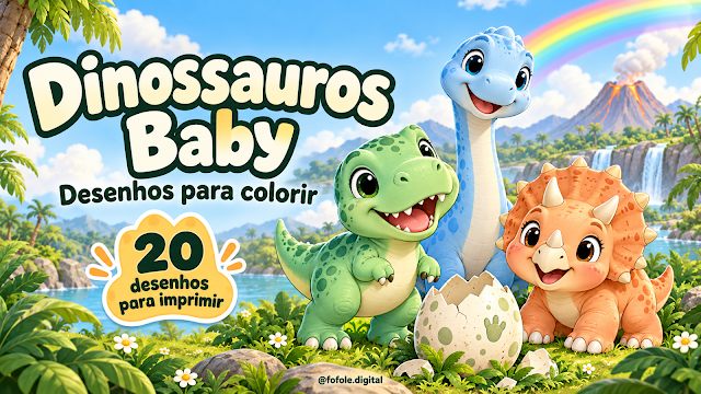 Dinossauros para colorir: 20 desenhos em PDF para imprimir